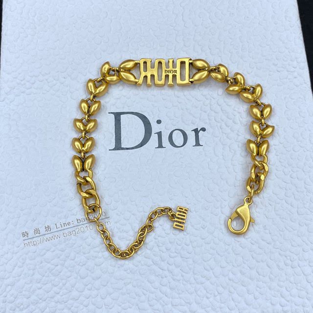Dior飾品 迪奧2021熱銷款橄欖葉系列 馬眼葉子水鑽手鏈  zgd1370